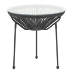 Acapulco table metal-pe rattan in black shade D50x52cm
