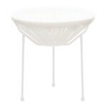 Acapulco table metal-pe rattan in white shade D50x52cm
