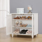 Shoe cabinet Ronan in white color 70.5x35x.66cm - Image 2