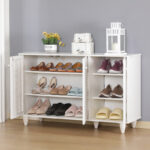 Shoe cabinet Ronan in white color 105x35x.66cm - Image 2