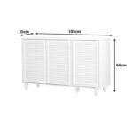 Shoe cabinet Ronan in white color 105x35x.66cm - Image 4