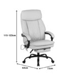 Sedici director's office chair with massage mechanism - pu beige 72x63x115-123cm - Image 5