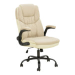 Stellar pu manager's office chair in beige-ecru shade 70x77x110-119cm