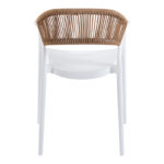Ankara stackable armchair pp in white color and natural color pe rattan 54x55.5x77cm - Image 5