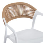 Ankara stackable armchair pp in white color and natural color pe rattan 54x55.5x77cm - Image 6