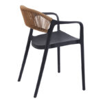 Ankara stackable armchair pp in black color and natural color pe rattan 54x55.5x77cm - Image 2
