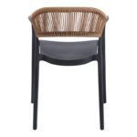 Ankara stackable armchair pp in black color and natural color pe rattan 54x55.5x77cm - Image 5