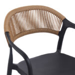 Ankara stackable armchair pp in black color and natural color pe rattan 54x55.5x77cm - Image 6