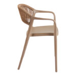 Ankara stackable armchair pp in mocha color and natural color pe rattan 54x55.5x77cm - Image 3