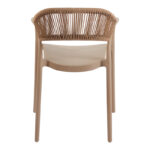 Ankara stackable armchair pp in mocha color and natural color pe rattan 54x55.5x77cm - Image 5
