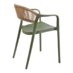 Ankara stackable armchair pp in olive green color and natural color pe rattan 54x55.5x77cm - Image 2
