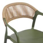 Ankara stackable armchair pp in olive green color and natural color pe rattan 54x55.5x77cm - Image 6