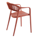 Ankara stackable armchair pp in terracotta color pe rattan 54x55.5x77cm - Image 2