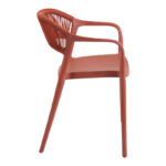 Ankara stackable armchair pp in terracotta color pe rattan 54x55.5x77cm - Image 3