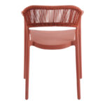 Ankara stackable armchair pp in terracotta color pe rattan 54x55.5x77cm - Image 5