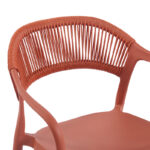 Ankara stackable armchair pp in terracotta color pe rattan 54x55.5x77cm - Image 6