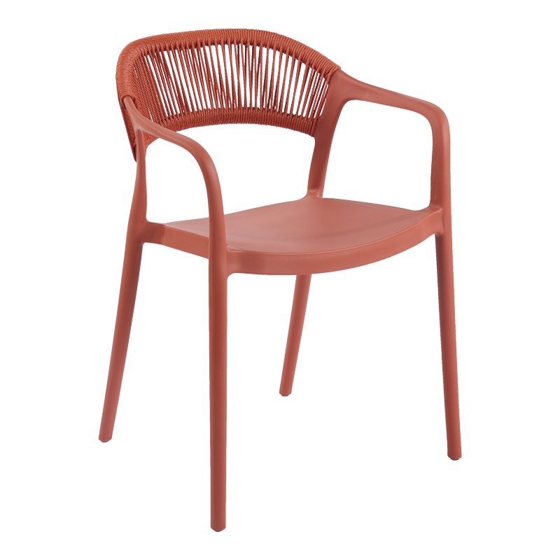 262-000054 Ankara stackable armchair pp in terracotta color pe rattan 54x55.5x77cm - Image 1