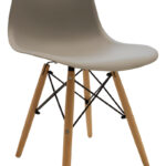 Julita chair PP cappuccino with natural leg 46x52x80cm - Image 6