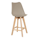 Gaston bar stool pp-pu in cappuccino shade and wooden leg 49x56x112cm - Слика 2
