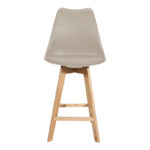 Gaston bar stool pp-pu in cappuccino shade and wooden leg 49x56x112cm - Слика 3