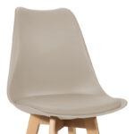 Gaston bar stool pp-pu in cappuccino shade and wooden leg 49x56x112cm - Слика 4