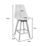 Gaston bar stool pp-pu in cappuccino shade and wooden leg 49x56x112cm - Слика 6