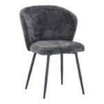 Karg chair grey fabric-leg black metal 57x62x80cm