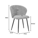 Karg chair grey fabric-leg black metal 57x62x80cm - Слика 5