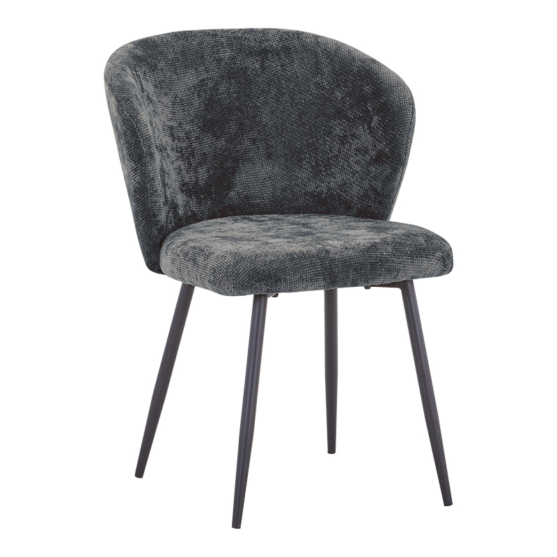 327-000060 Karg chair grey fabric-leg black metal 57x62x80cm - Слика 1