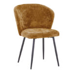 Karg chair camel fabric-leg black metal 57x62x80cm