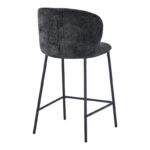 Bar stool Karg gray fabric-black metal leg 49x46x93cm - Image 2