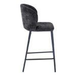 Bar stool Karg gray fabric-black metal leg 49x46x93cm - Image 3