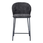 Bar stool Karg gray fabric-black metal leg 49x46x93cm - Image 4