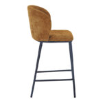 Bar stool Karg camel  fabric-black metal leg 49x46x93cm - Слика 3