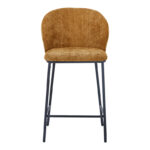 Bar stool Karg camel  fabric-black metal leg 49x46x93cm - Слика 4