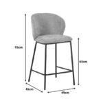 Bar stool Karg camel  fabric-black metal leg 49x46x93cm - Слика 5