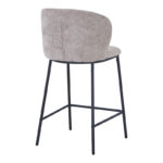 Bar stool Karg beige fabric-black metal leg 49x46x93cm - Слика 2