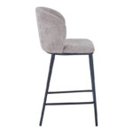 Bar stool Karg beige fabric-black metal leg 49x46x93cm - Слика 3