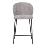 Bar stool Karg beige fabric-black metal leg 49x46x93cm - Слика 4