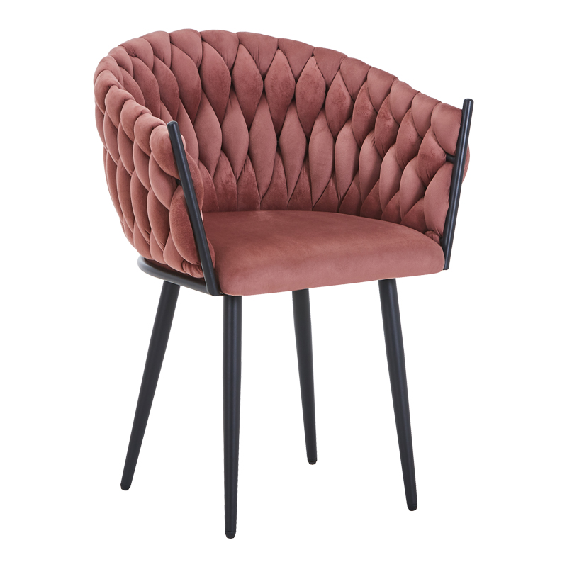 327-000067 Vivian armchair rotten apple velvet-leg black metal 61x55x80cm - Image 1