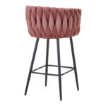 Vivian bar stool rotten apple velvet-leg black metal 57x50x100cm - Слика 2