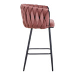 Vivian bar stool rotten apple velvet-leg black metal 57x50x100cm - Слика 3