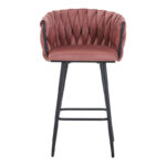 Vivian bar stool rotten apple velvet-leg black metal 57x50x100cm - Слика 4
