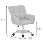 Givole office chair in olive green boucle fabric 55x55x75-84cm - Слика 5