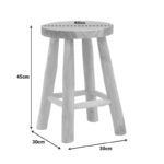 Sega stool natural color teak wood D30x45cm - Image 2