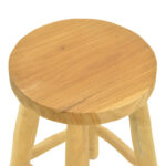 Sega stool natural color teak wood D30x45cm - Image 4