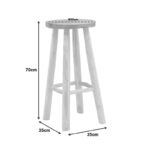 Nusiwo bar stool teak wood in natural shade D35x70cm - Слика 2