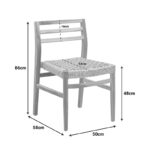 Tuga chair teak wood-pe rope frame in natural shade 50x58x86cm - Слика 2