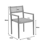 Armchair Lengan teak wood frame in natural shade-black rope 54x52x80cm - Слика 2