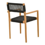 Armchair Lengan teak wood frame in natural shade-black rope 54x52x80cm - Слика 3